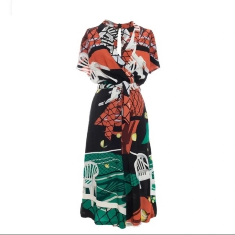 Tomcsanyi Budapest Court Print Kimono Jumpsuit Medium - Picture 1 of 10